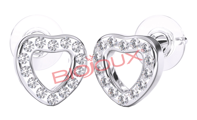 BJT939 ORECCHINI OPEN HEART STAINLESS STEEL - Fontenova srl