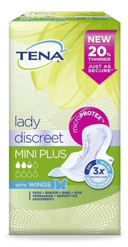 PANNOLONE SAGOMATO TENA DISCREET MINI PLUS WINGS 16 PEZZI - Fontenova srl