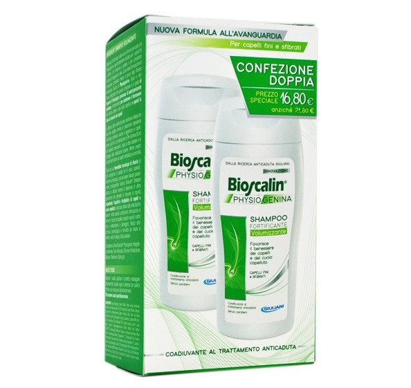 BIOSCALIN PHYSIOGENINA SHAMPOO FORTIFICANTE VOLUMIZZANTE COFANETTO 2 FLACONI - Fontenova srl