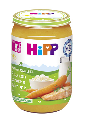 HIPP PAPPA PRONTA RISO CAROTE SALMONE 220 G - Fontenova srl