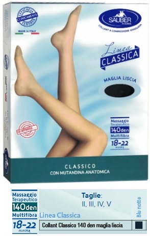 SAUBER CLASSICO COLLANT 140 DENARI MAGLIA LISCIA BLU NOTTE 5 - Fontenova srl