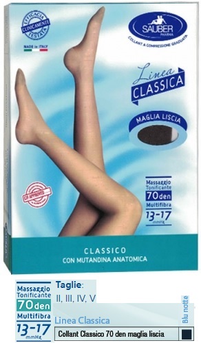 SAUBER CLASSICO COLLANT 70 DENARI MAGLIA LISCIA BLU NOTTE 2 - Fontenova srl