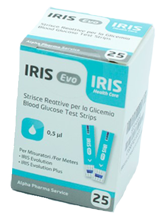 STRISCE MISURAZIONE GLICEMIA IRIX EVO 25 PEZZI - Fontenova srl