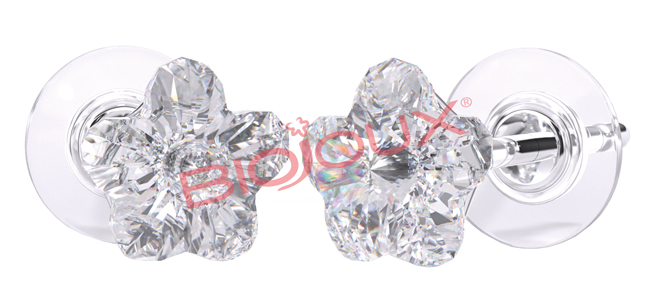 BJT963 ORECCHINI HILION FLO STAINLESS STEEL - Fontenova srl
