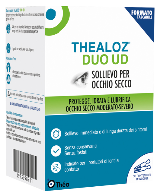 GOCCE OCULARI THEALOZ DUO UD 30 CONTENITORI MONODOSE 0,4 ML - Fontenova srl
