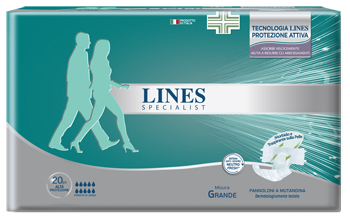 PANNOLONE A MUTANDA LINES SPECIALIST ALTAPROTEZIONE MG 20 PEZZI - Fontenova srl