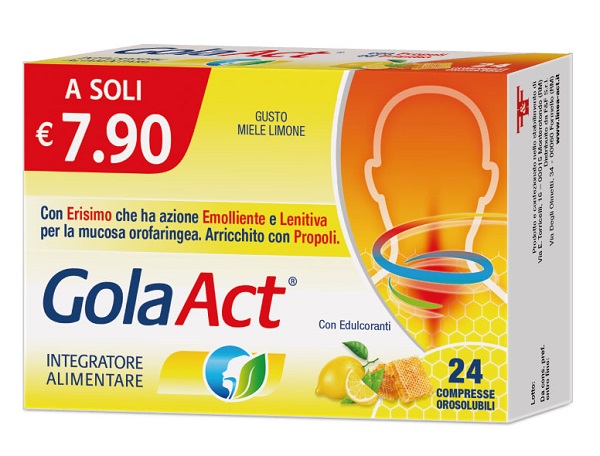 GOLA ACT MIELE E LIMONE 24 COMPRESSE OROSOLUBILI CON EDULCORANTI - Fontenova srl