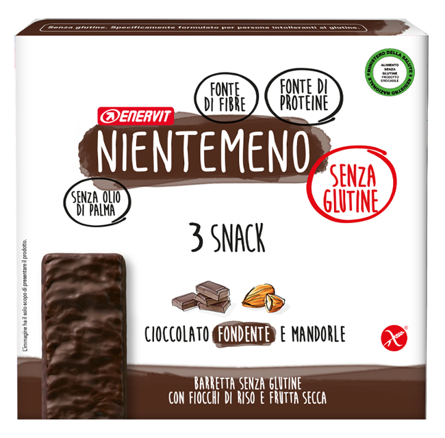 NIENTEMENO BAR FONDENTE MANDORLE 3 X 33 G - Fontenova srl