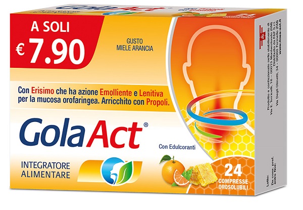 GOLA ACT MIELE ARANCIA 24 COMPRESSE OROSOLUBILI - Fontenova srl