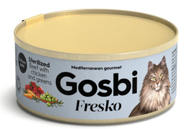 GOSBI FRESKO CAT STERILIZED BEEF CHICKEN GREENS 70 G - Fontenova srl