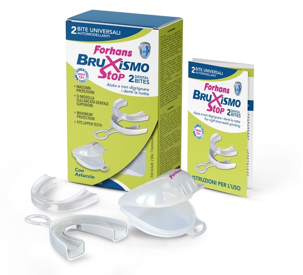 BITE UNIVERSALI AUTOMODELLANTI BRUXISMO STOP FORHANS 2 PEZZI - Fontenova srl