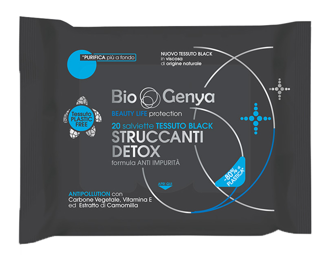 BIOGENYA BEAUTY LIFE PROTECTION 20 SALVIETTE TESSUTO BLACK STRUCCANTI DETOX - Fontenova srl