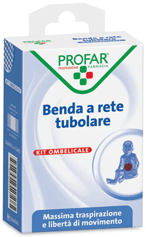 BENDA A RETE ELASTICA OMBELICALE 3 M TESI + 3 GARZE CALIBRO 6 PROFAR - Fontenova srl