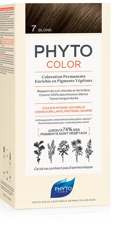 PHYTOCOLOR 7 BIONDO 1 LATTE + 1 CREMA + 1 MASCHERA + 1 PAIO DI GUANTI - Fontenova srl