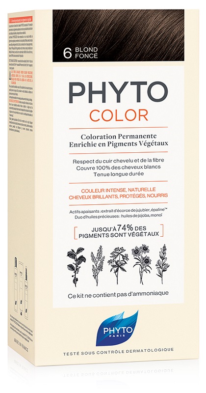 PHYTOCOLOR 6 BIONDO SCURO 1 LATTE+ 1 CREMA + 1 MASCHERA + 1 PAIO DI GUANTI - Fontenova srl