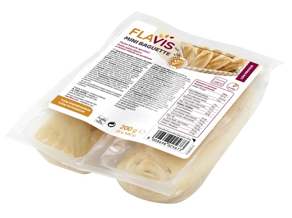 FLAVIS MINI BAGUETTE PANINI BIANCHI APROTEICI 2 PEZZI DA 100 G - Fontenova srl