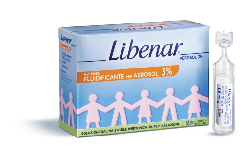 SOLUZIONE SALINA IPERTONICA 3% LIBENAR PER INALAZIONE CON AEROSOL 18 FLACONCINI MONOUSO X 4ML - Fontenova srl