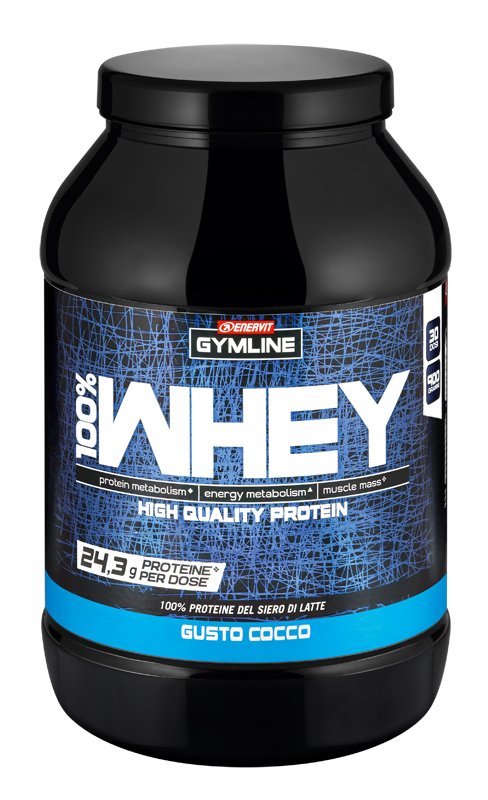 GYMLINE 100% WHEY CONCENTRATE COCCO 900 G - Fontenova srl