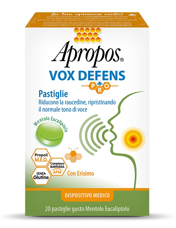APROPOS VOX DEFENS PRO MENTOLO EUCALIPTO 20 PASTIGLIE - Fontenova srl