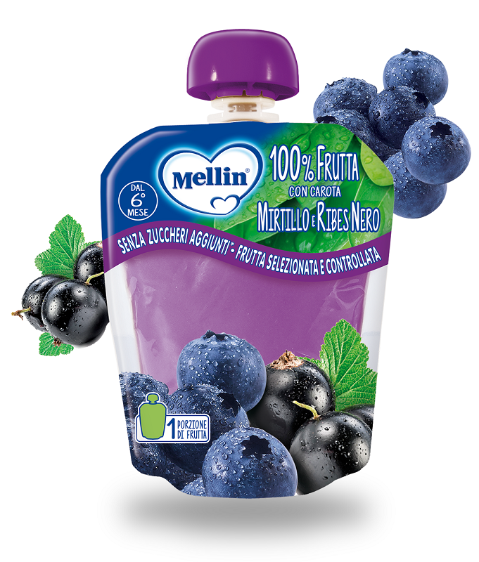 MELLIN POUCH MIRTILLO/RIBES 90 G - Fontenova srl