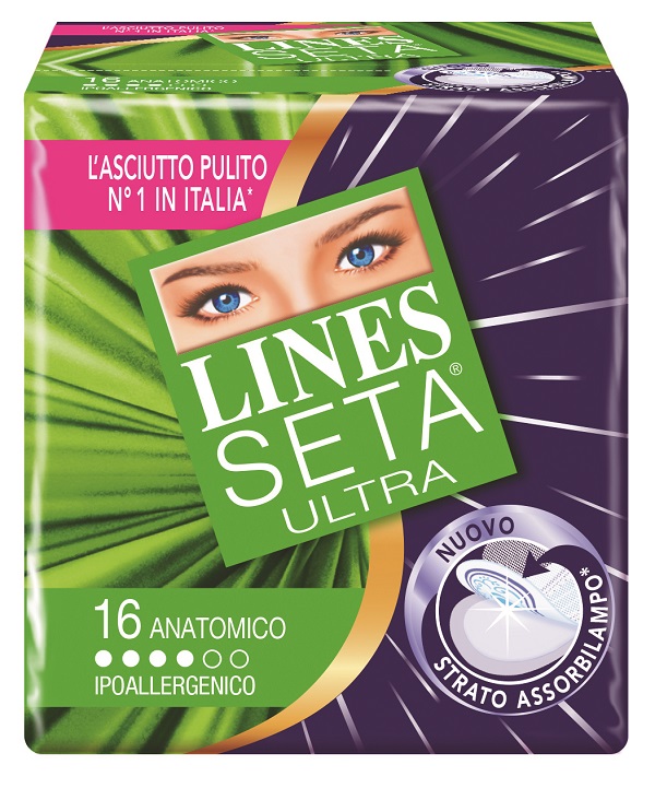 ASSORBENTE LINES SETA ULTRA ANATOMICO 16 PEZZI - Fontenova srl