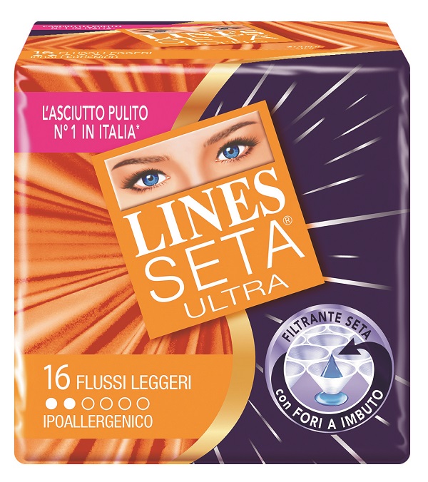 ASSORBENTE LINES SETA ULTRA LEGGERO 16 PEZZI - Fontenova srl