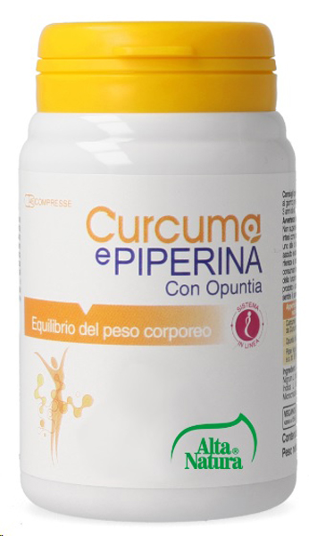 CURCUMA E PIPERINA CON OPUNTIA 45 COMPRESSE 900MG - Fontenova srl