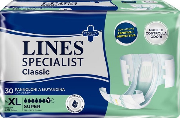 PANNOLONE A MUTANDA LINES SPECIALIST CLASSIC SUPER PM XL 30 PEZZI - Fontenova srl