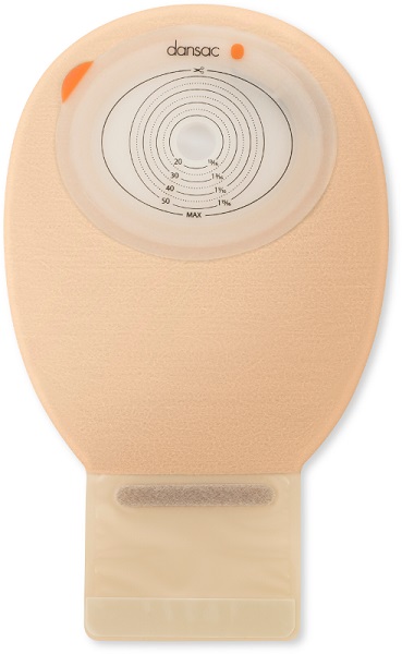 DANSAC NOVALIFE TRE 1 SACCA APERTA OPACA PIANA MAXI PER ILEOSTOMIA CON FINESTRA RITAGLIABILE 15-70X90 MM 550 ML 10 PEZZI - Fontenova srl