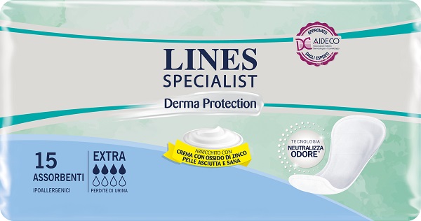 LINES SPECIALIST DERM PANNOLONE SAGOMATO EXTRA 15 PEZZI - Fontenova srl