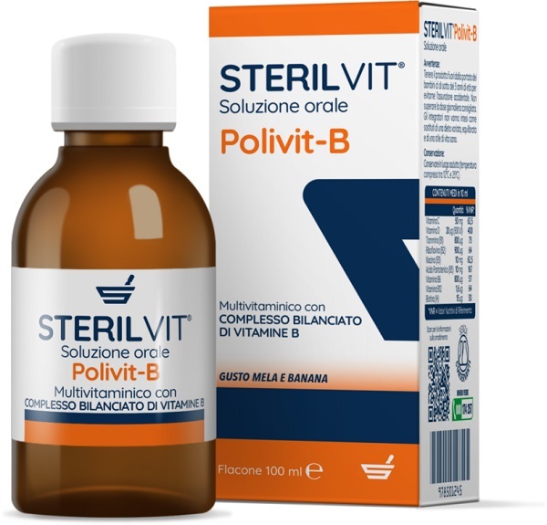STERILVIT POLIVIT-B SOLUZIONE ORALE GUSTO MELA BANANA 100 ML - Fontenova srl