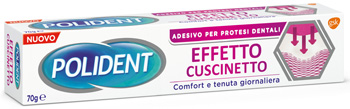 POLIDENT FISSATIVO EFFETTO CUSCINETTO ADESIVO PER PROTESI DENTALI 70 G - Fontenova srl