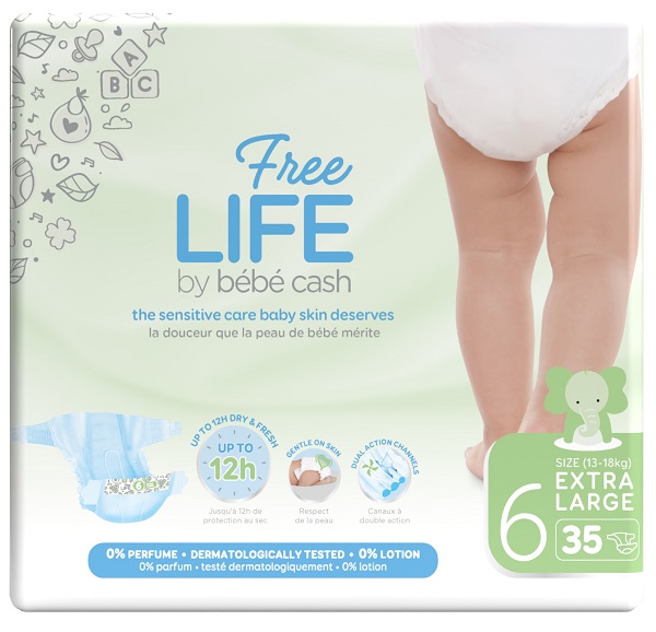 FREELIFE BY BEBECASH PANTS XL TAGLIA 6 17 KG+ GIROVITA FINO A 72 CM 18 PEZZI - Fontenova srl