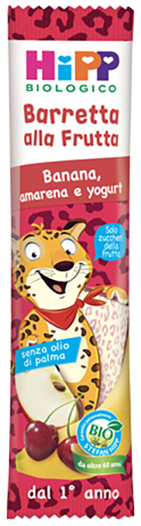 HIPP BIO BARRETTA ALLA FRUTTA BANANA/AMARENA/YOGURT 23 G - Fontenova srl