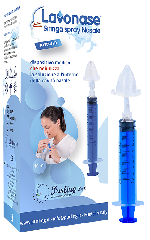 LAVONASE SIRINGA SPRAY NASALE NON STERILE 10 ML LUER-LOCK CON CAPPUCCIO + UGELLO NASALE CON RACCORDO LUER-LOCK + PERFORATORE CON VALVOLA NON RITORNO CON TAPPO - Fontenova srl