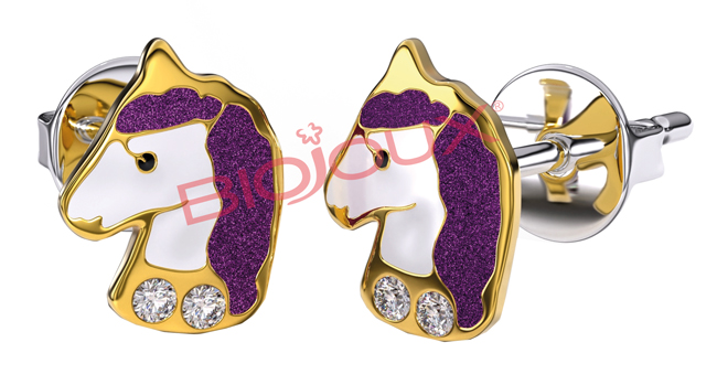 BJT702 ORECCHINI VIOLET UNICO GOLD PLATED - Fontenova srl