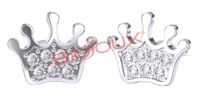 BJT705 ORECCHINI BABY CROWN STAINLESS STEEL - Fontenova srl