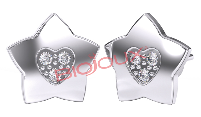 BJT716 ORECCHINI STAR/HEART STAINLESS STEEL - Fontenova srl