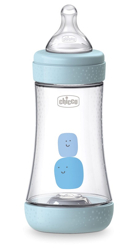 CHICCO BIBERON PERFECT 5 BOY 240 ML IN SILICONE 2 FORI - Fontenova srl