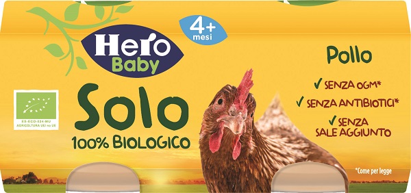 HERO SOLO OMOGENEIZZATO POLLO 100% BIO 2X80G - Fontenova srl