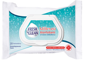 DISINFETTANTE FRESH&CLEAN SALVIETTINE 20 PEZZI - Fontenova srl