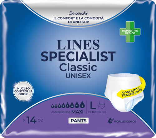 PANNOLONE A MUTANDA LINES SPECIALIST CLASSIC PANTS MAXI L 14 PEZZI - Fontenova srl