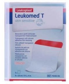 MEDICAZIONE POST-OPERATORIA LEUKOMED T PLUS SKIN SENSITIVE TRASPARENTE MPERMEABILE CON MASSA ADESIVA AL SILICONE 8X10CM 5 PEZZI - Fontenova srl