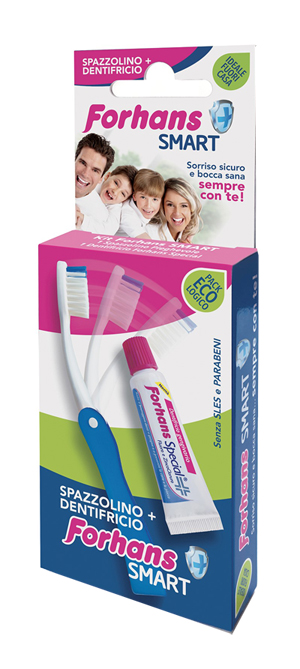 FORHANS SMART KIT IGIENE ORALE SPAZZOLINO PIEGHEVOLE + DENTIFRICIO 12 ML - Fontenova srl