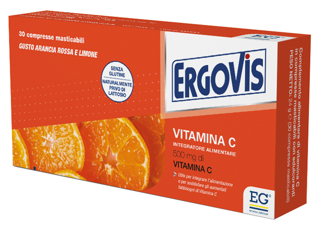ERGOVIS VITAMINA C 500MG 30 COMPRESSE MASTICABILI - Fontenova srl