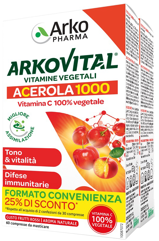 ARKOVITAL ACEROLA 1000 PACK FAMILY 60 COMPRESSE - Fontenova srl