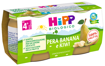 HIPP BIO OMOGENEIZZATO KIWI/BANANA/PERA 2X80 G - Fontenova srl