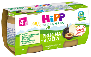 HIPP BIO OMOGENEIZZATO PRUGNA E MELA 2 X 80 G - Fontenova srl