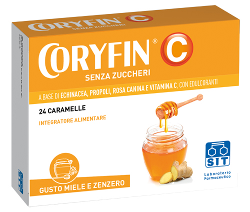 CORYFIN C SENZA ZUCCHERO MIELE ZENZERO 24 CARAMELLE - Fontenova srl