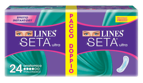 LINES SETA ULTRA ASSORBENTE ANATOMICO 24 PEZZI - Fontenova srl